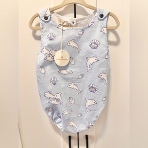 Blue Dolphin Print Kids One Piece